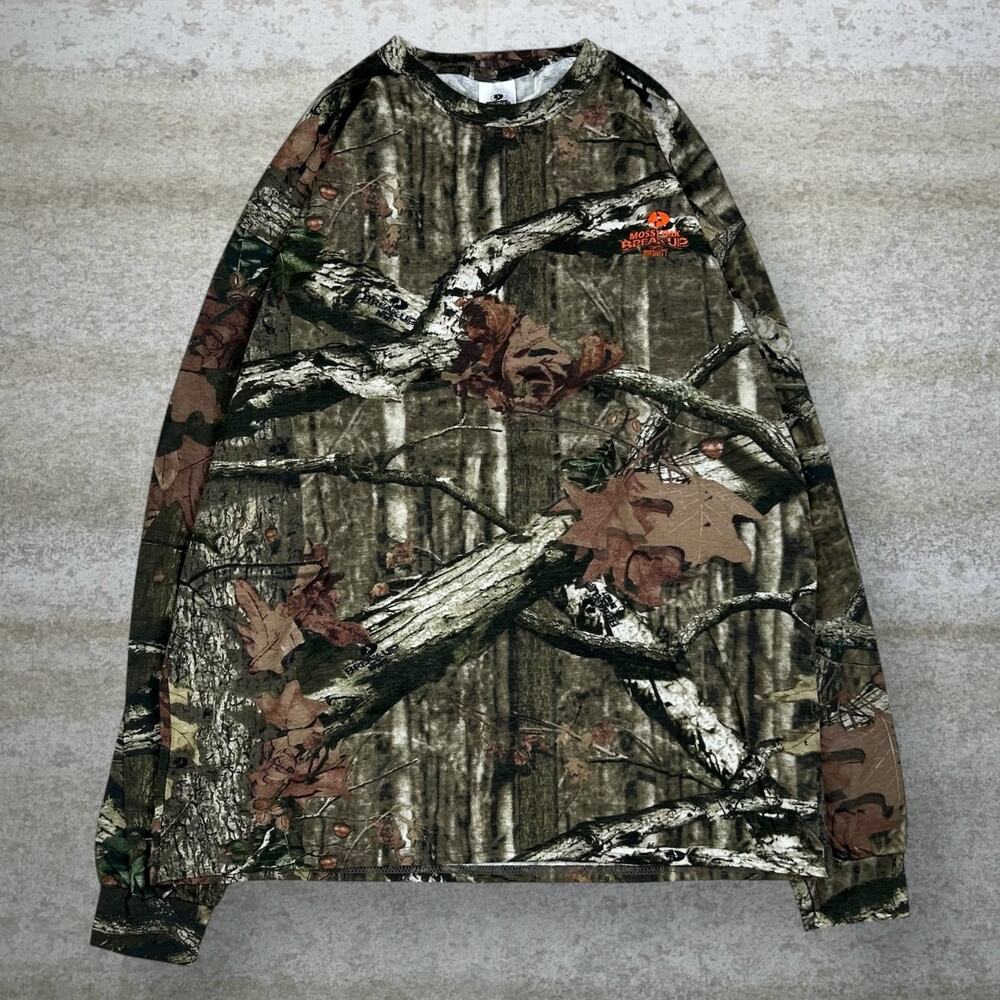 Vintage Y2K Mossy Oak Shirt Mens XL Hunting Camo Cotton Long Sleeve Woodland